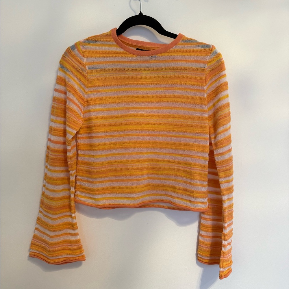 ASOS Sheer striped orange top